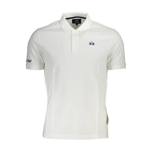 Elegant White Cotton Polo Shirt