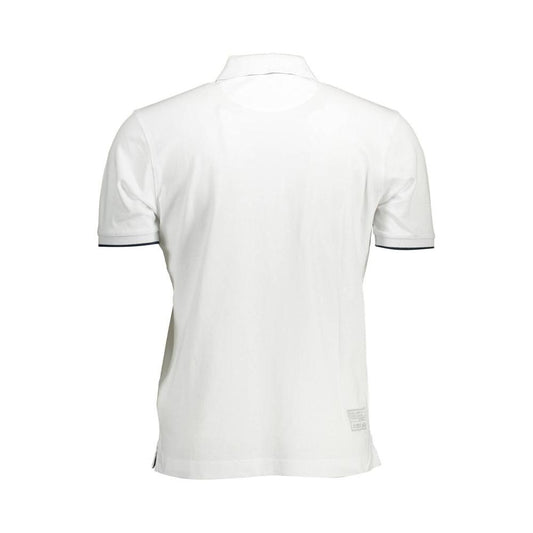 Elegant White Polo with Contrasting Embroidery