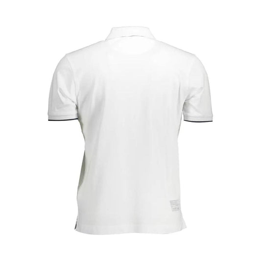 Elegant White Polo with Contrasting Embroidery