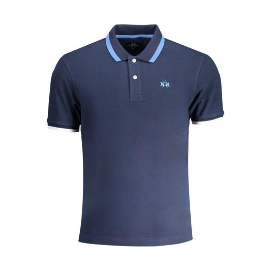 Blue Cotton Polo Shirt