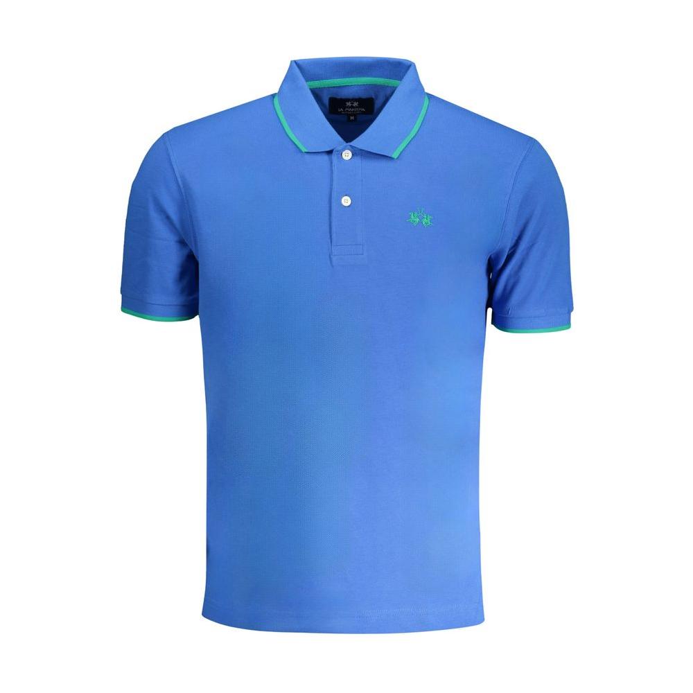 La Martina Blue Cotton Polo Shirt blue-cotton-polo-shirt-22
