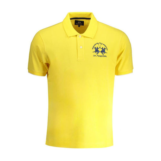 La Martina Yellow Cotton Polo Shirt yellow-cotton-polo-shirt-11