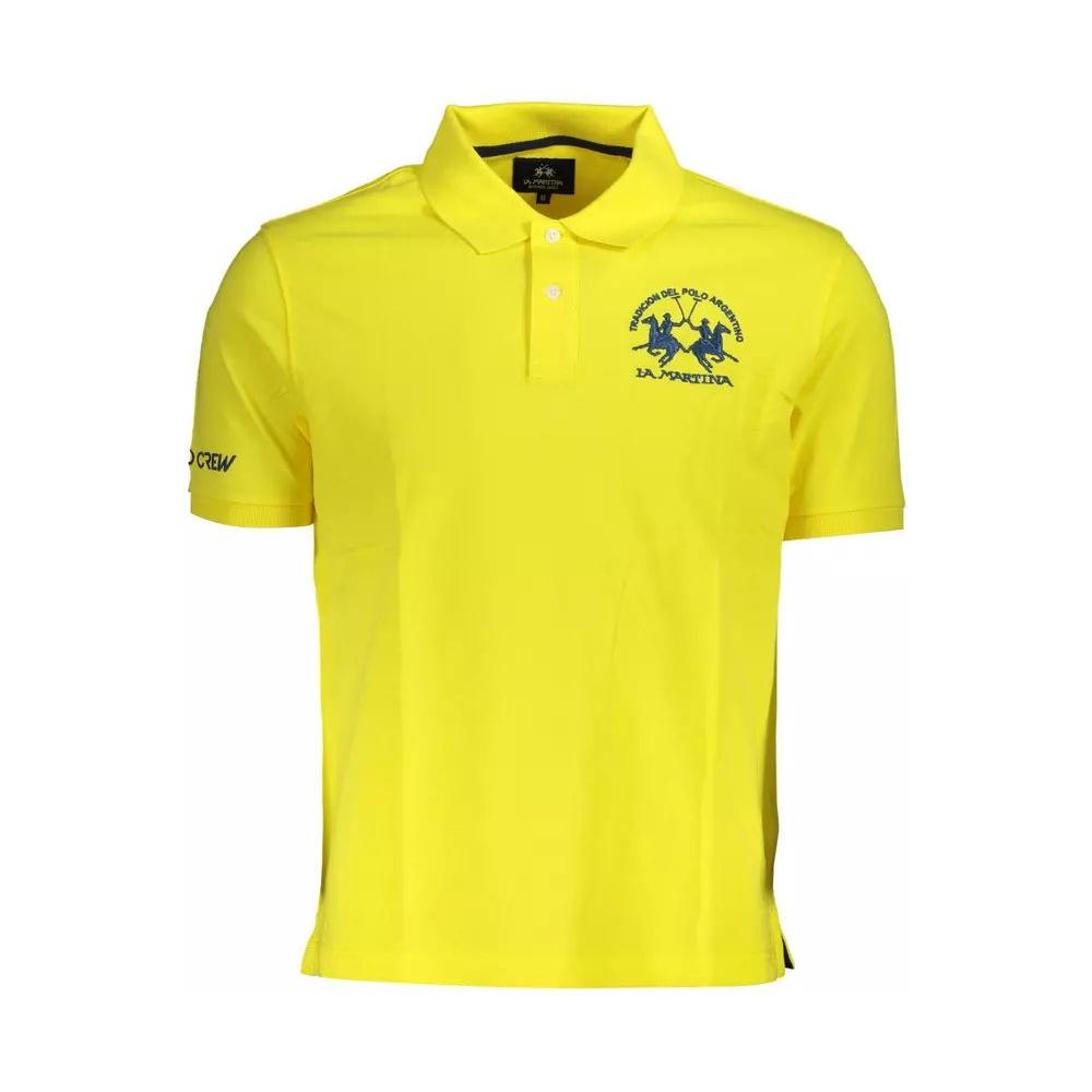 La Martina | Elegant Yellow Cotton Polo Shirt| McRichard Designer Brands   