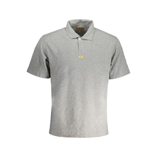 La Martina Gray Cotton Polo Shirt gray-cotton-polo-shirt-7