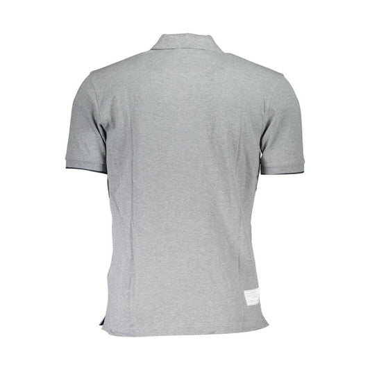 Elegant Gray Polo with Contrasting Details