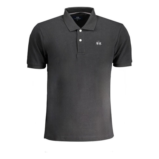 Black Cotton Polo Shirt