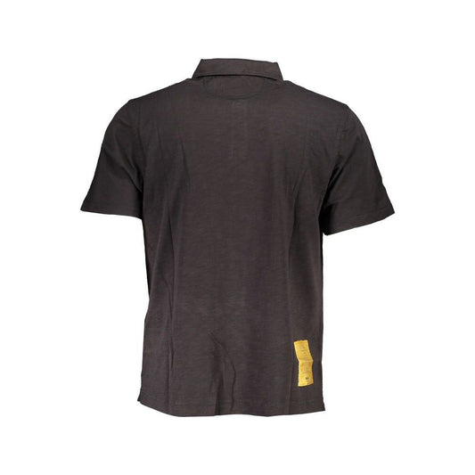 Elegant Black Cotton Polo Shirt Regular Fit