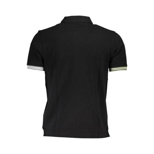 Sleek Black Polo with Subtle Contrasts