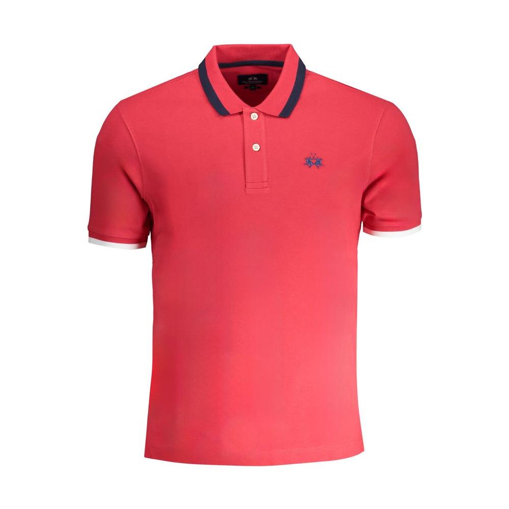 La Martina Red Cotton Polo Shirt red-cotton-polo-shirt-9