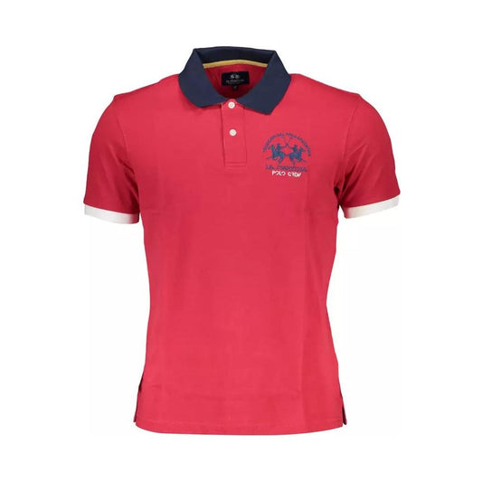 La Martina | Elegant Pink Cotton Polo Shirt| McRichard Designer Brands   