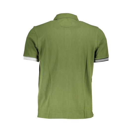 La Martina | Chic Green Cotton Blend Polo Shirt| McRichard Designer Brands   