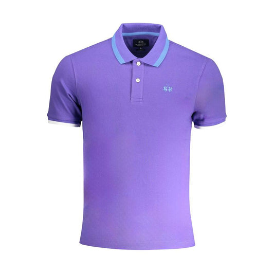 La Martina Purple Cotton Polo Shirt purple-cotton-polo-shirt-3