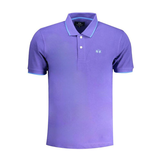 La Martina Purple Cotton Polo Shirt purple-cotton-polo-shirt-4