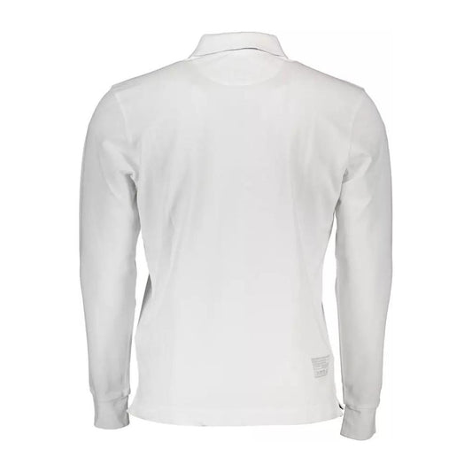 Elegant White Long-Sleeved Polo Shirt