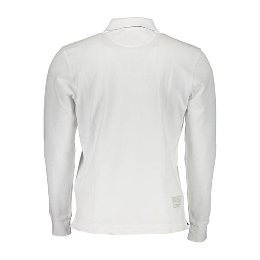 Elegant White Long-Sleeved Polo Shirt