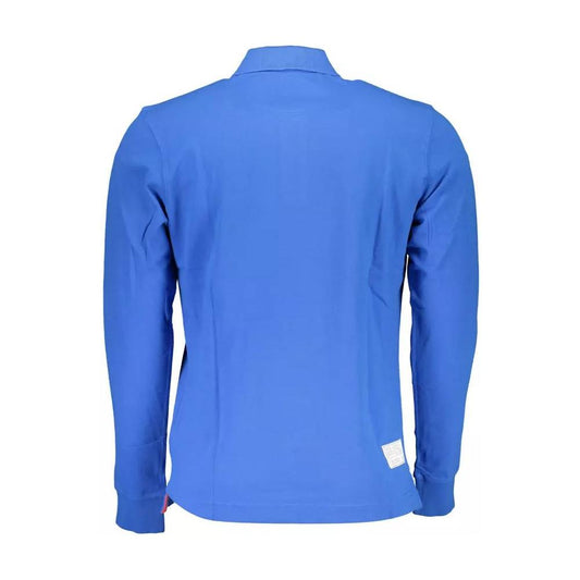 La Martina Elegant Blue Long-Sleeved Polo for the Modern Man elegant-blue-long-sleeved-polo-for-the-modern-man
