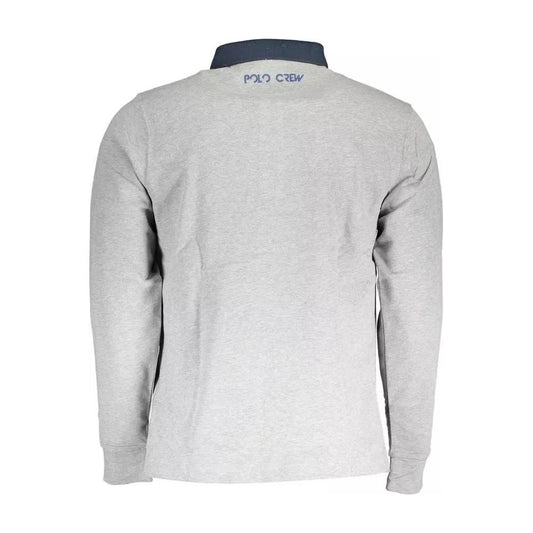 Elegant Long-Sleeved Polo with Contrasting Details