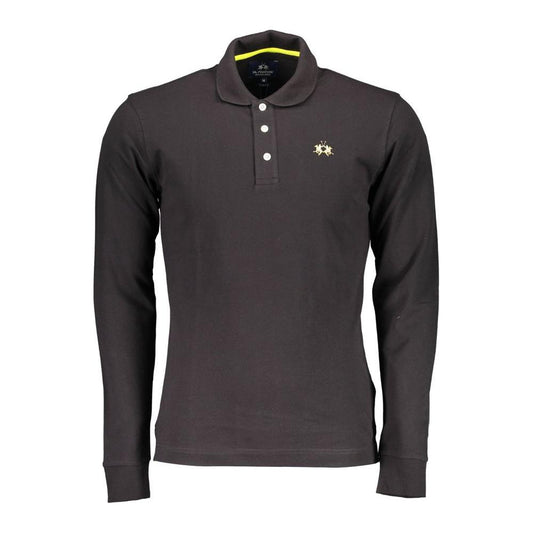 La Martina Black Cotton Polo Shirt black-cotton-polo-shirt-29