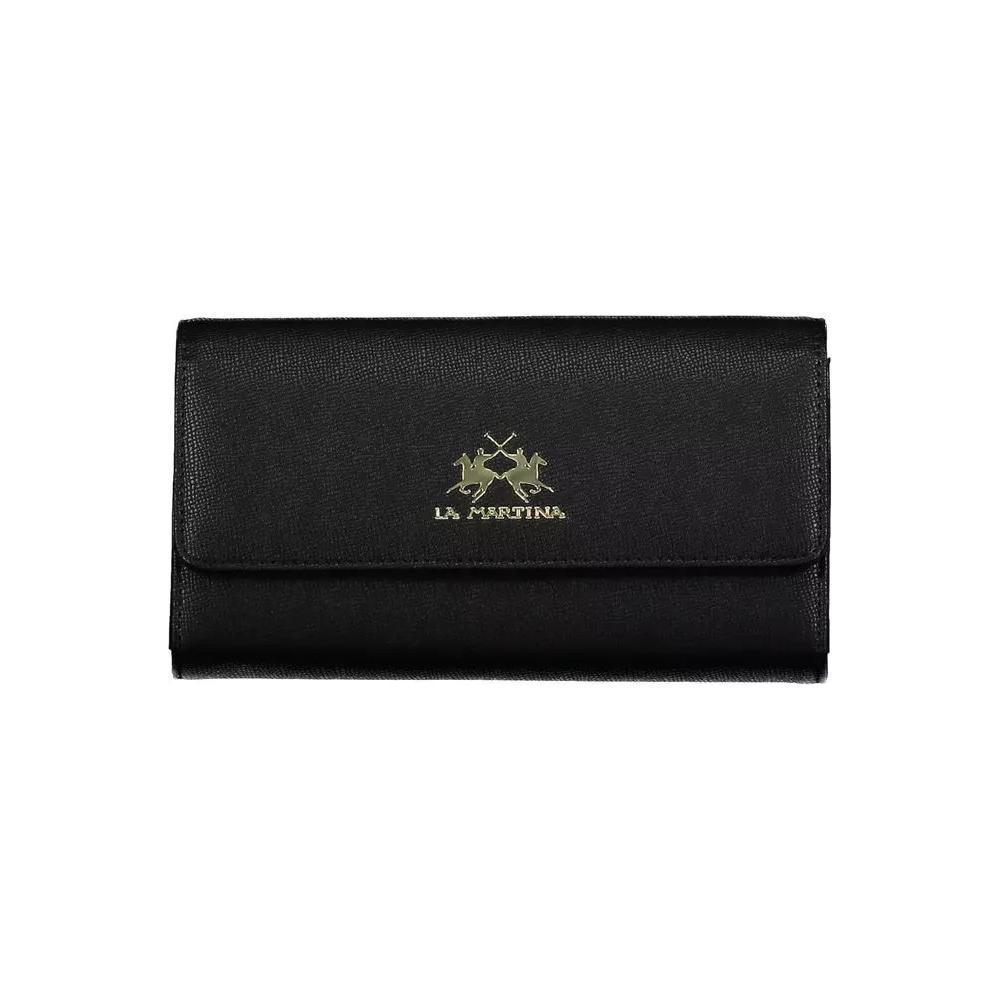 La Martina Elegant Black Polyethylene Wallet with Logo elegant-black-polyethylene-wallet-with-logo