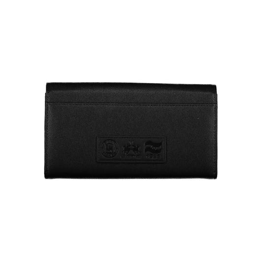 Elegant Black Polyethylene Wallet with Logo