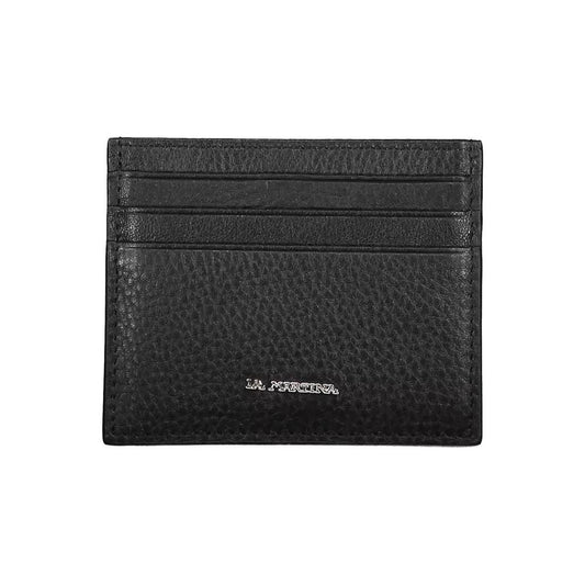 La Martina Sleek Black Leather Card Holder sleek-black-leather-card-holder