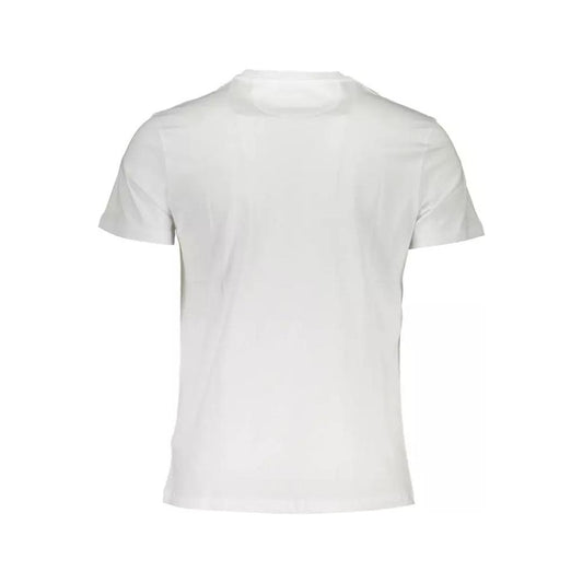 La Martina Elegant White Crew Neck Tee with Logo Print elegant-white-crew-neck-tee-with-logo-print