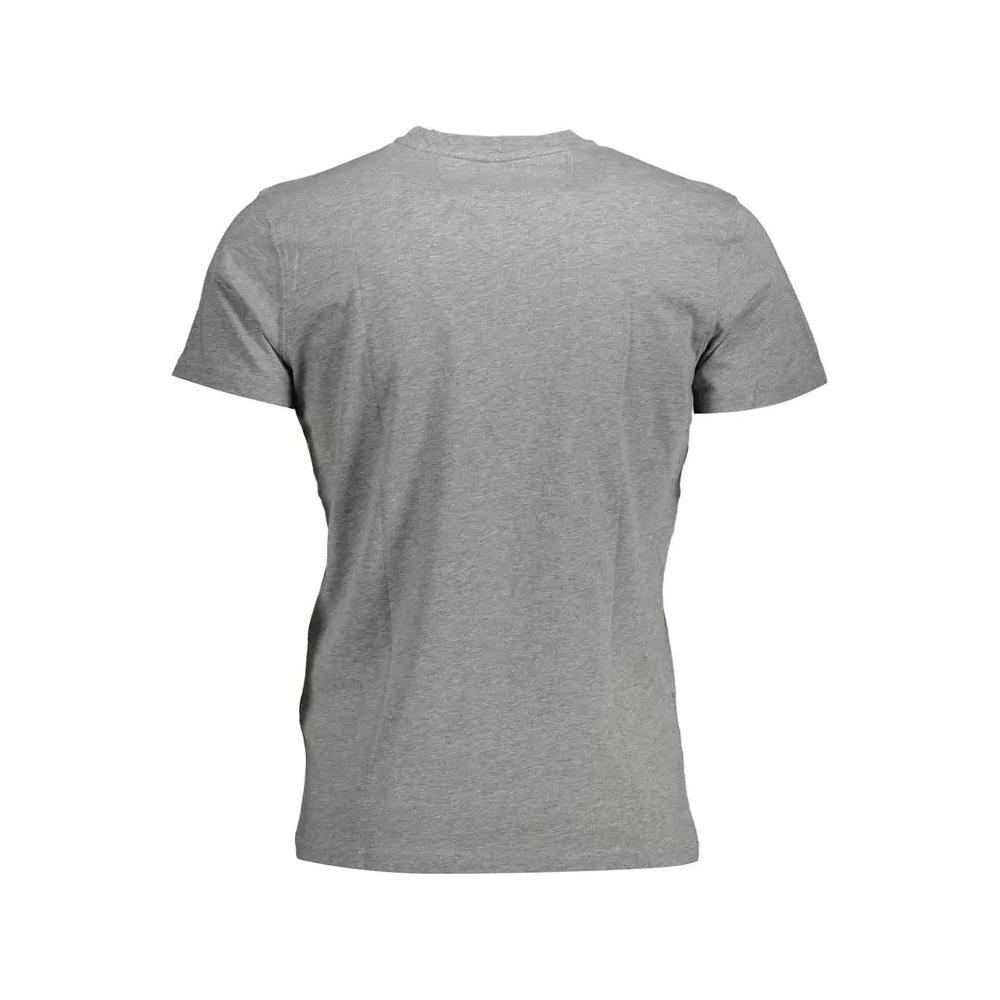 Exquisite Embroidered Gray Cotton Tee