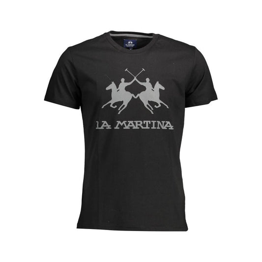 La Martina | Elegant Crew Neck Tee with Iconic Print| McRichard Designer Brands   