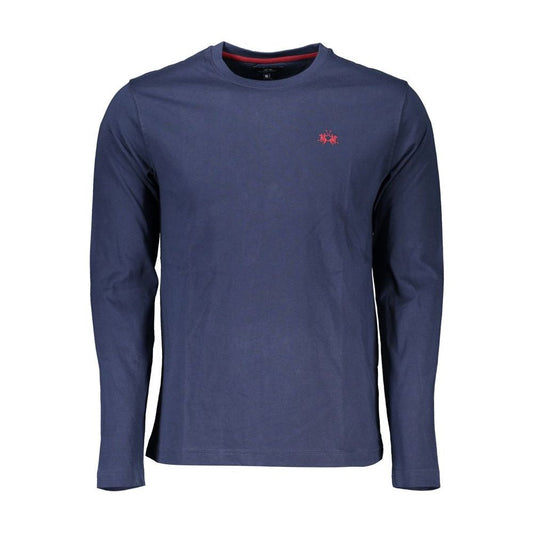 Regal Blue Crew Neck Embroidered Tee