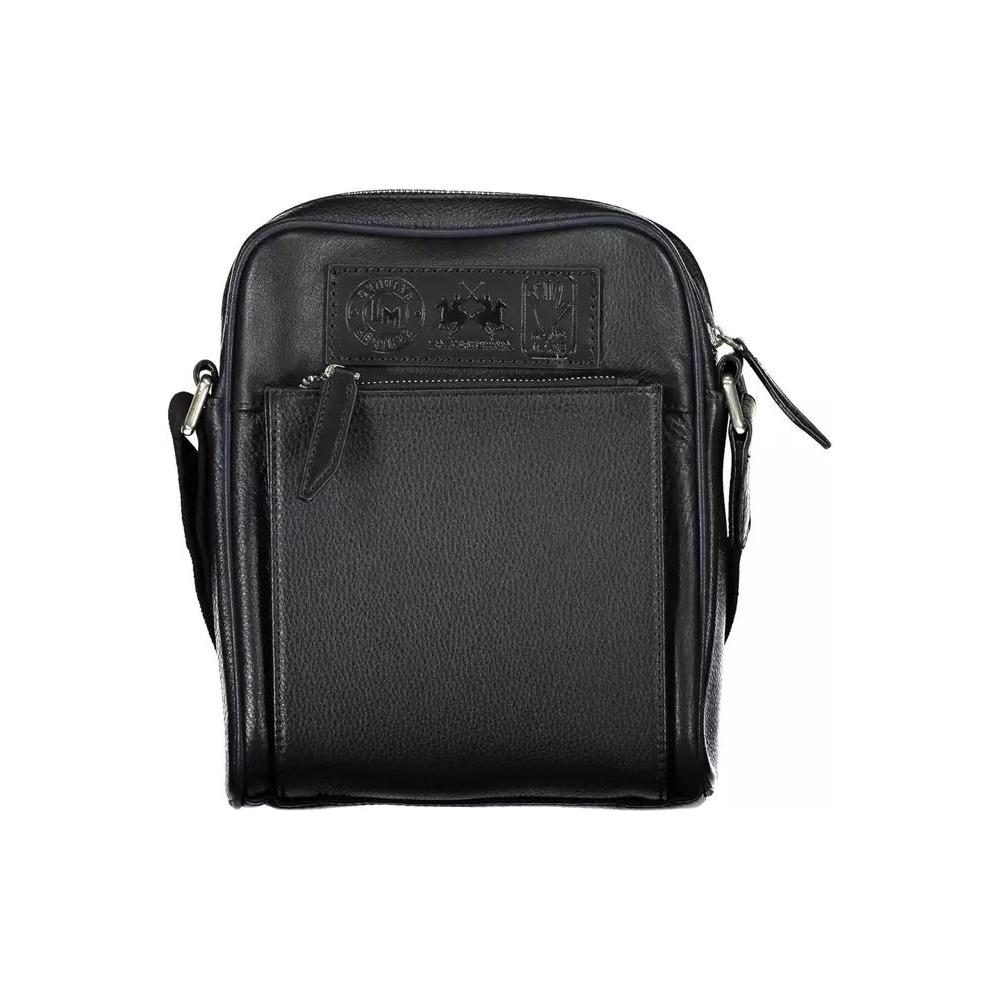 La Martina Elegant Leather Shoulder Bag with Contrasting Details elegant-leather-shoulder-bag-with-contrasting-details