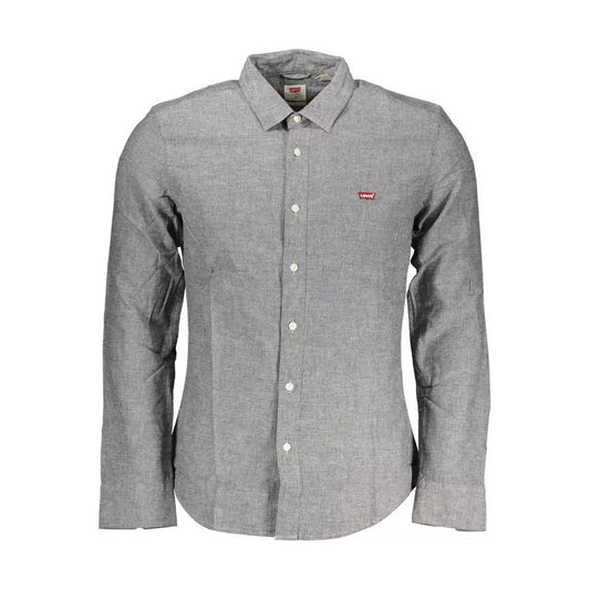 Levi's | Elegant Slim Fit Gray Shirt with Italian Collar| McRichard Designer Brands   
