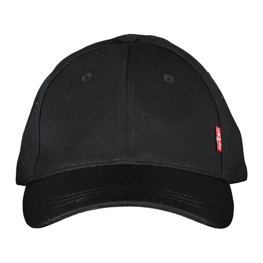 Levi's Sleek Black Cotton Cap with Logo Visor sleek-black-cotton-cap-with-logo-visor