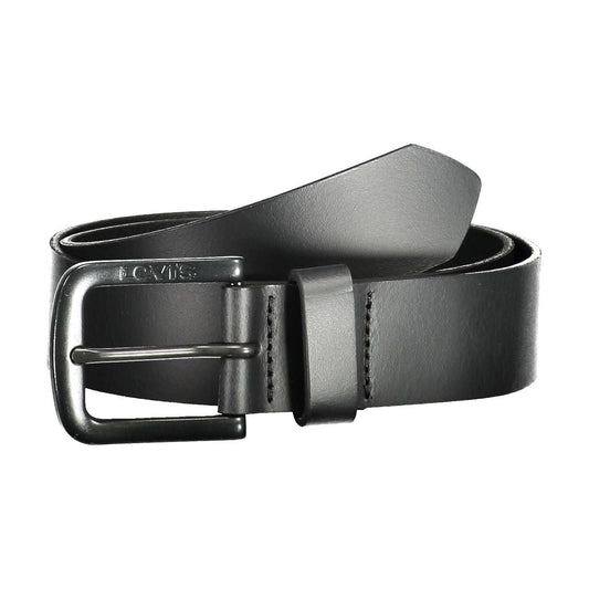Levi's Elegant Black Leather Belt with Metal Buckle elegant-black-leather-belt-with-metal-buckle-1