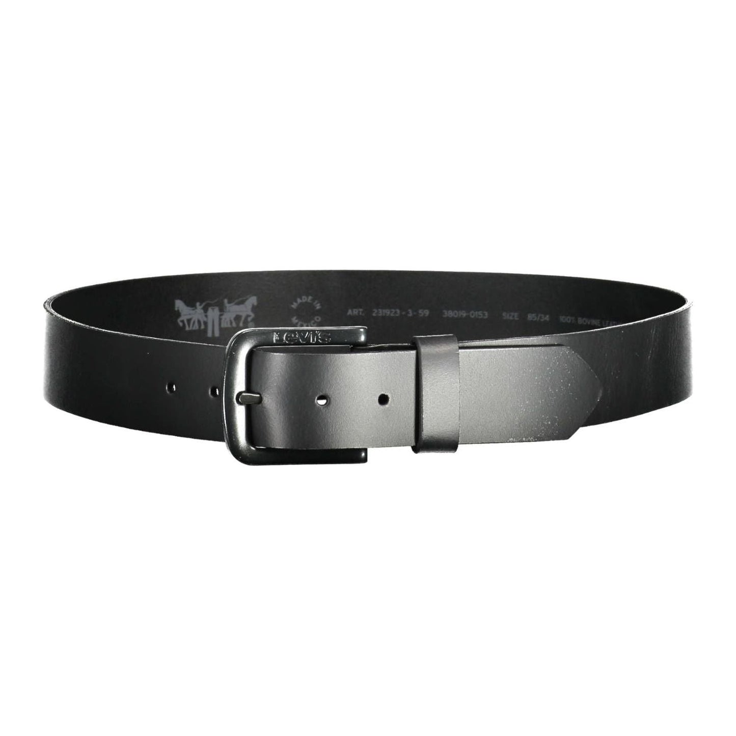 Levi's Elegant Black Leather Belt with Metal Buckle elegant-black-leather-belt-with-metal-buckle-1