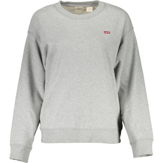 Levi's Chic Gray Cotton Round Neck Sweatshirt chic-gray-cotton-round-neck-sweatshirt