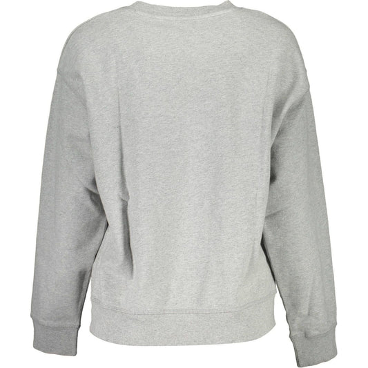 Chic Gray Cotton Round Neck Sweatshirt