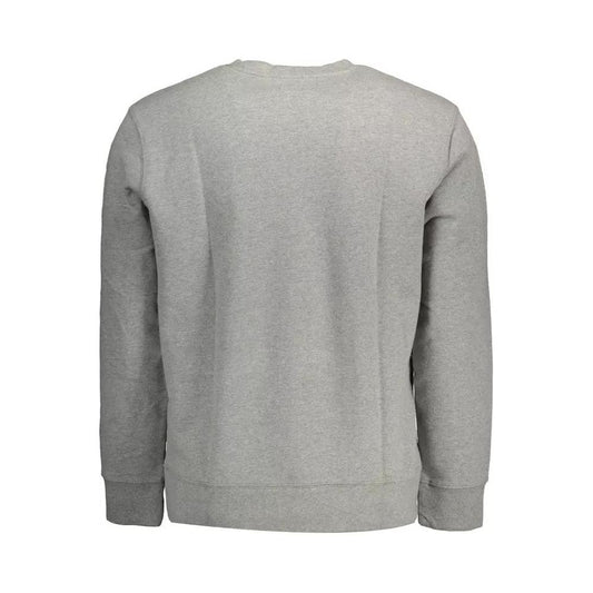 Chic Gray Long-Sleeved Logo Sweatshirt
