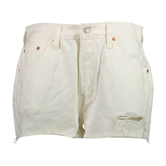 Levi's Chic White Denim Shorts with Classic Appeal chic-white-denim-shorts-with-classic-appeal