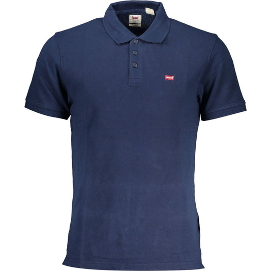 Levi's Chic Blue Cotton Polo Shirt with Logo Accent chic-blue-cotton-polo-shirt-with-logo-accent