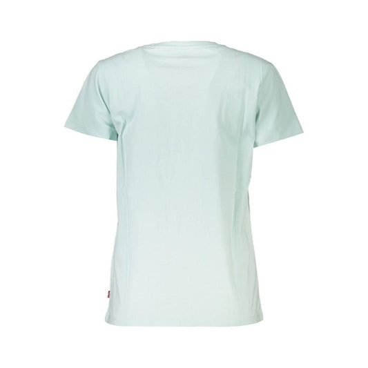 Light Blue Cotton Tops & T-Shirt