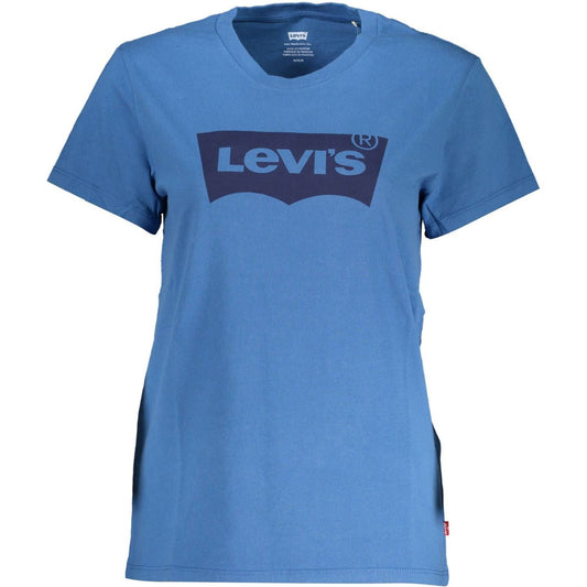 Levi's Elegant Blue Cotton Tee with Classic Print elegant-blue-cotton-tee-with-classic-print
