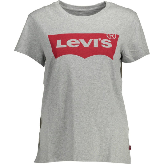 Levi's Chic Gray Logo Print Tee for Casual Elegance chic-gray-logo-print-tee-for-casual-elegance