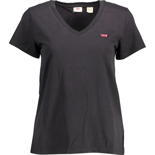 Levi's Chic V-Neck Cotton Tee with Emblematic Appeal chic-v-neck-cotton-tee-with-emblematic-appeal