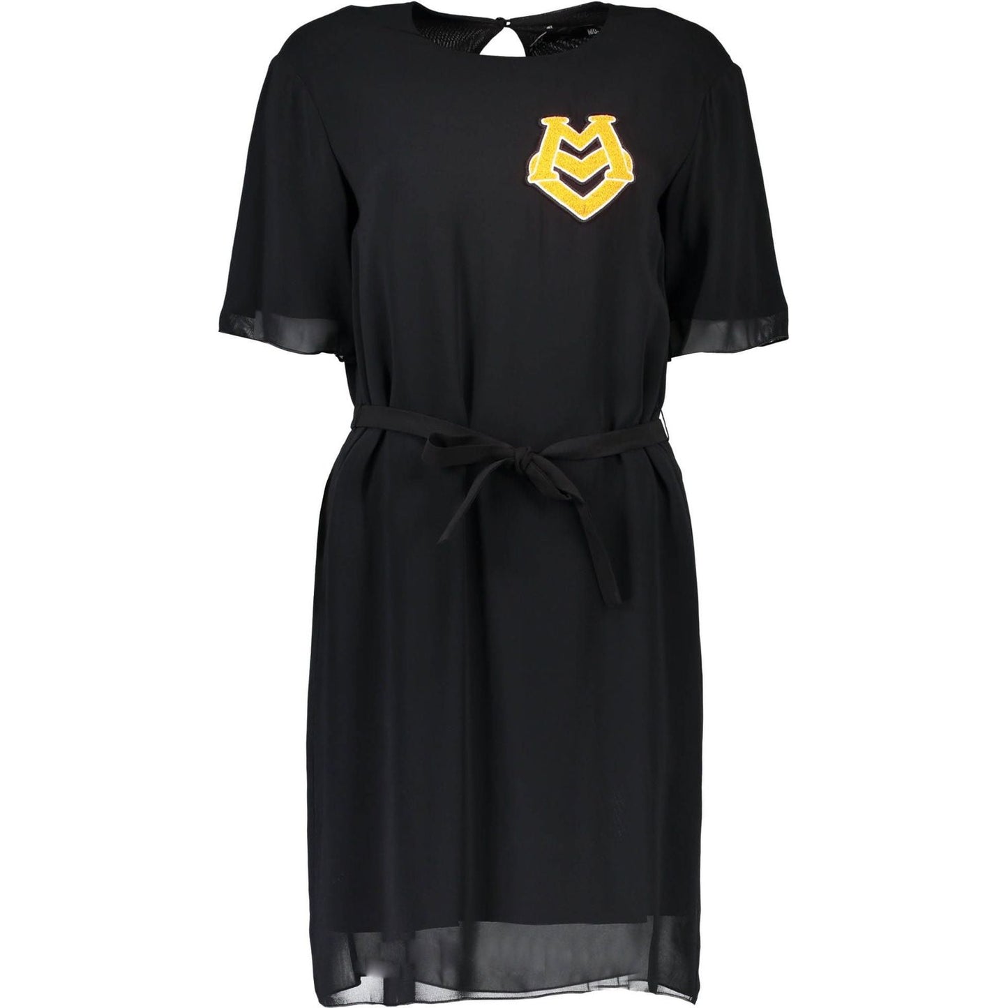 Love Moschino Chic Black Short Dress with Logo Detail chic-black-short-dress-with-logo-detail