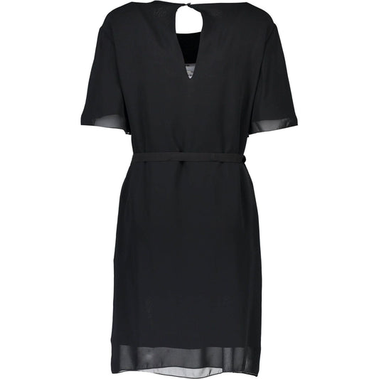 Chic Black Short Dress with Logo Detail Love Moschino