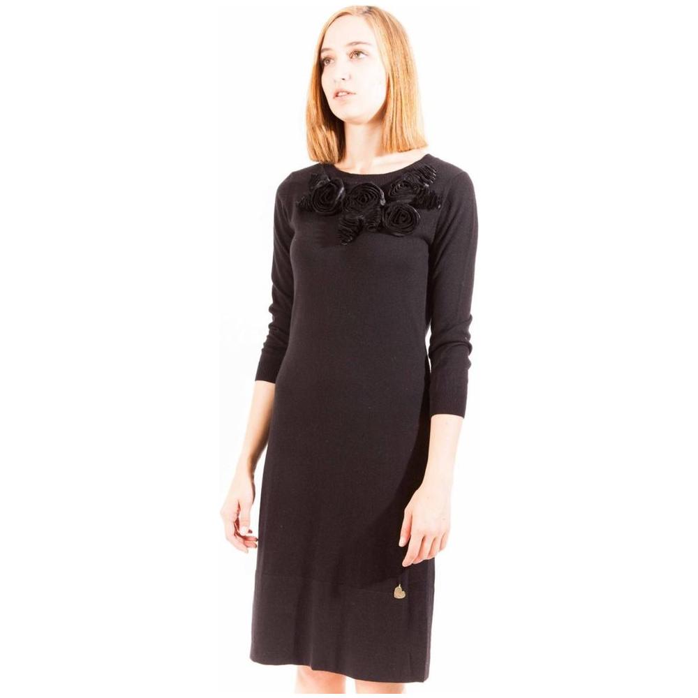 Love Moschino Black Polyester Dress black-polyester-dress-1