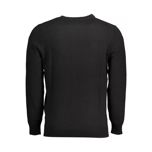 Lyle & Scott | Elegant Long-Sleeved Black Cotton-Wool Blend Sweater| McRichard Designer Brands   