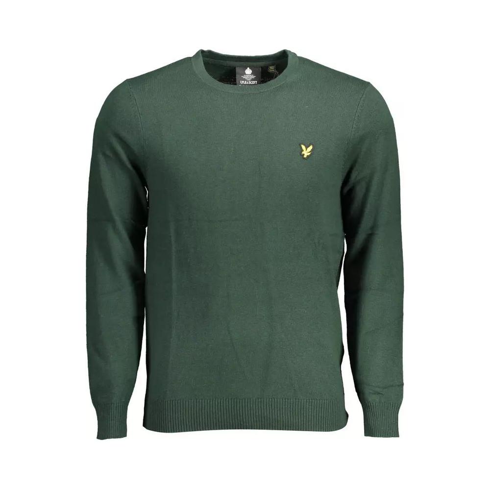 Lyle & Scott | Elegant Green Cotton-Wool Blend Sweater| McRichard Designer Brands   