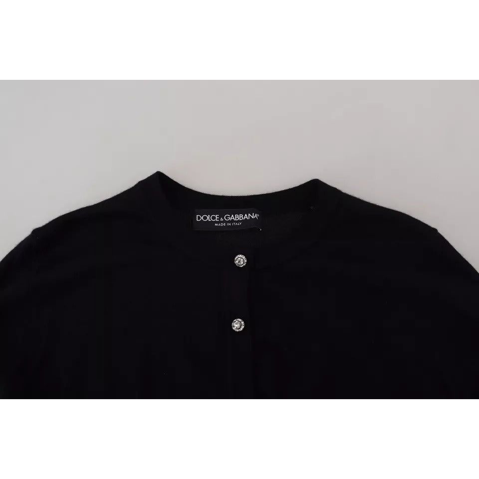 Black Button Down Cardigan Cashmere Sweater