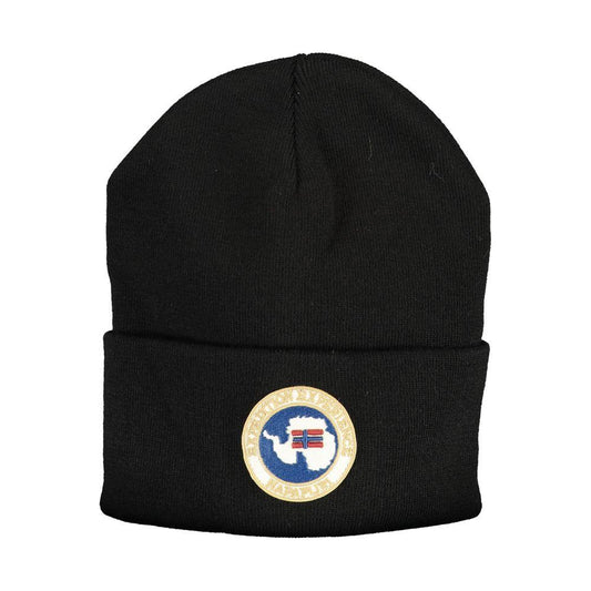 Napapijri Black Acrylic Hats & Cap black-acrylic-hats-cap